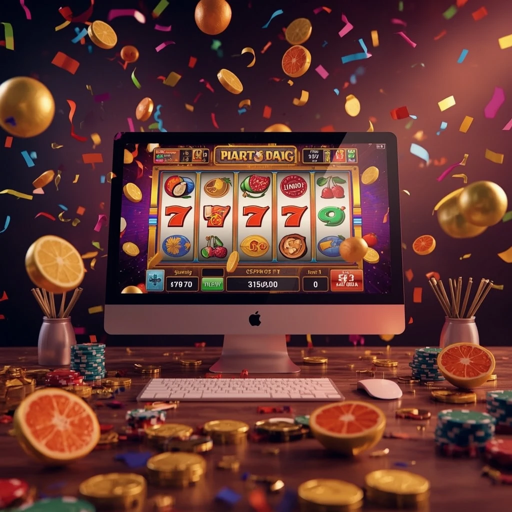 slot machines on the monitor RAJABETS CASINO